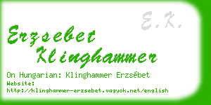erzsebet klinghammer business card