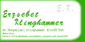 erzsebet klinghammer business card